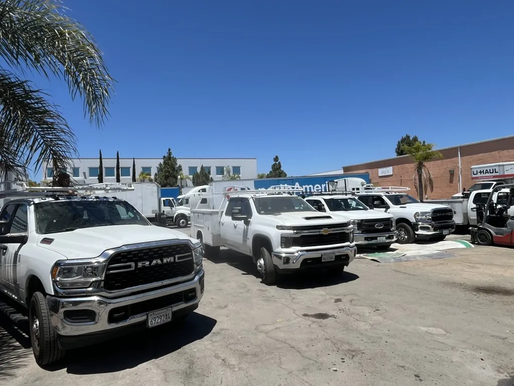 Commercial fleet service body repaired by HD Truck Body in San Diego