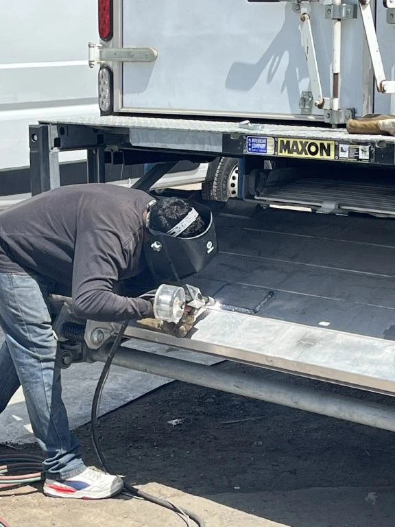 Aluminum welding on a commercial truck body structure in San Diego